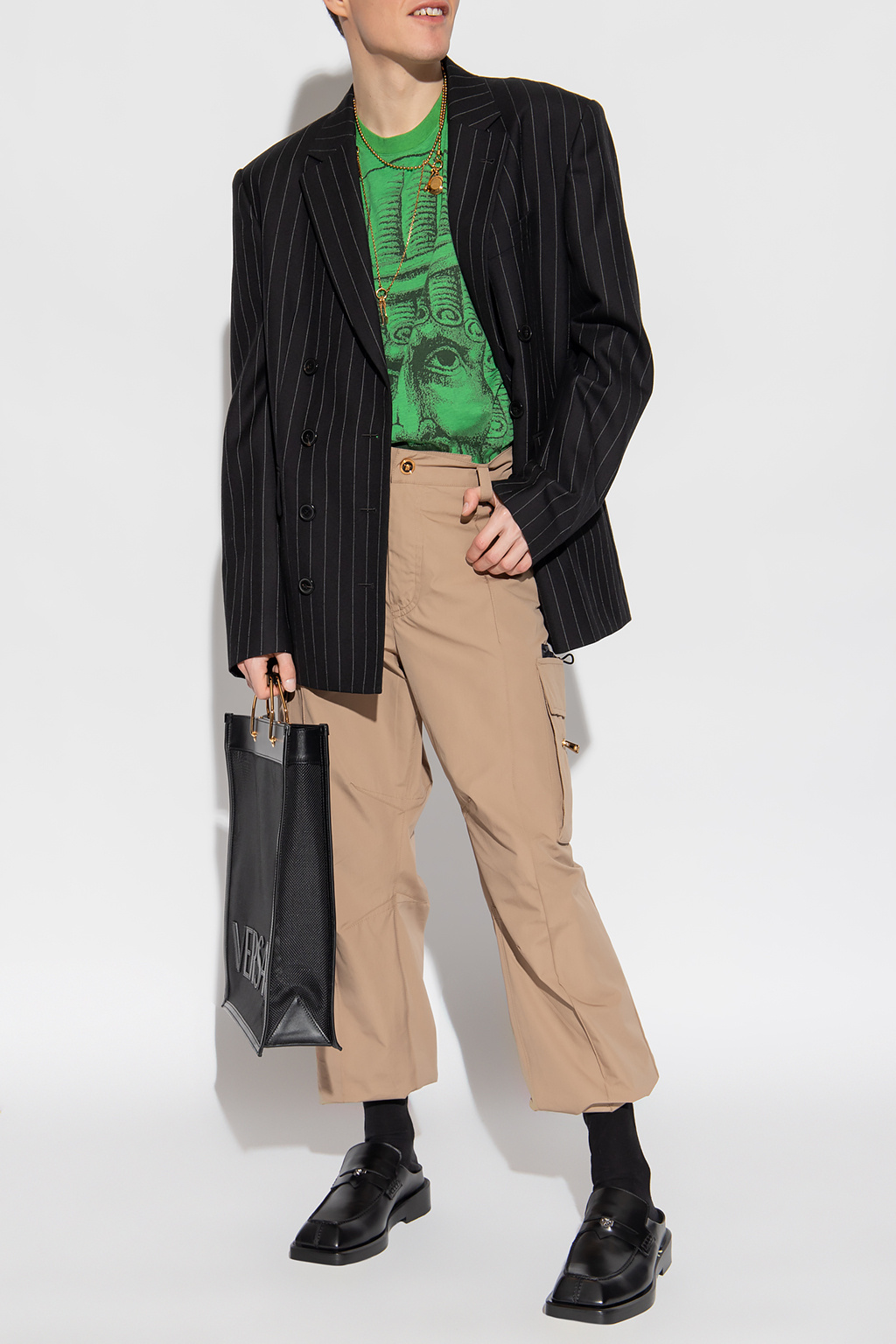 Green 'La Maschera' printed T - SchaferandweinerShops Japan